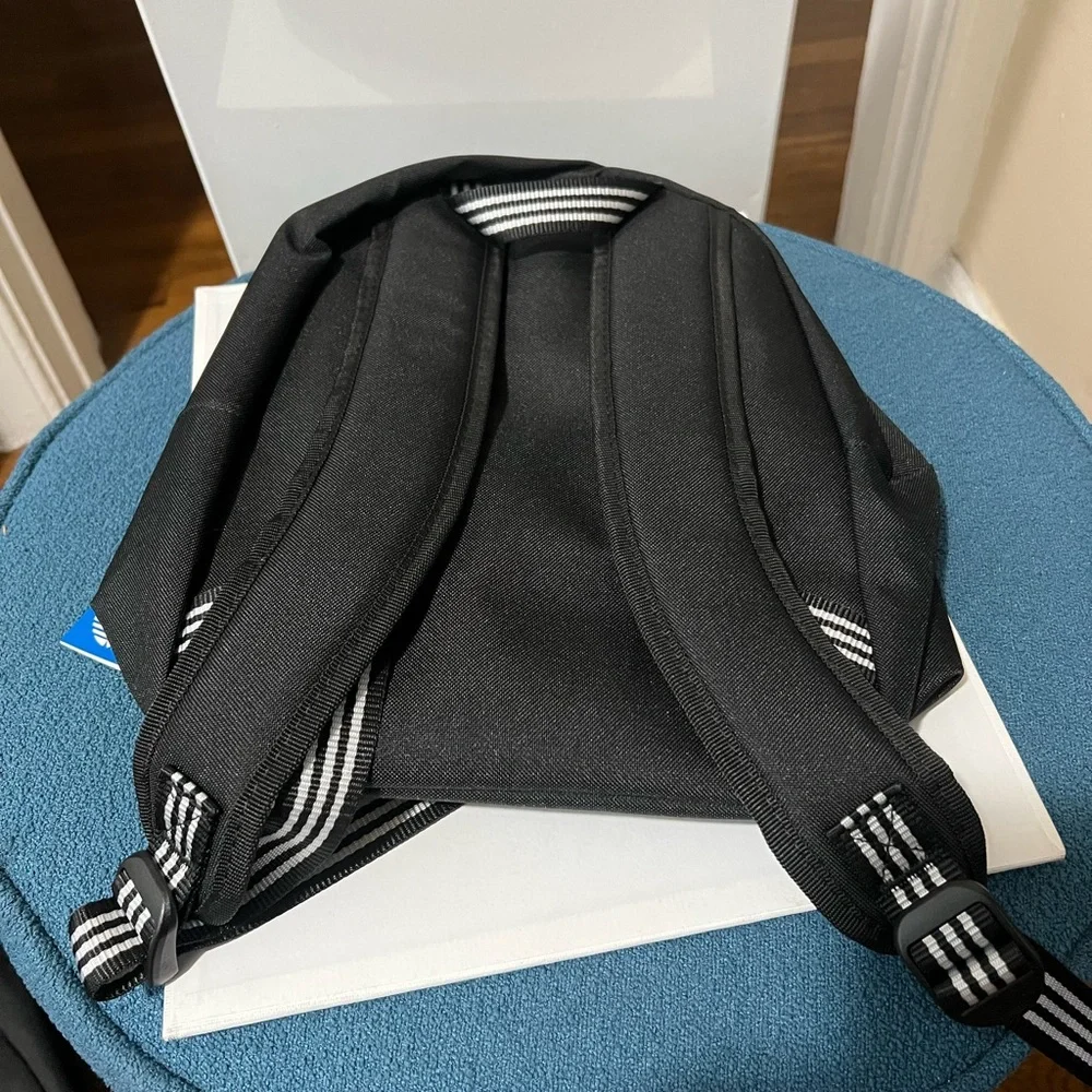 adidas Black Mini Backpack with White Trefoil - Picture 2 of 6
